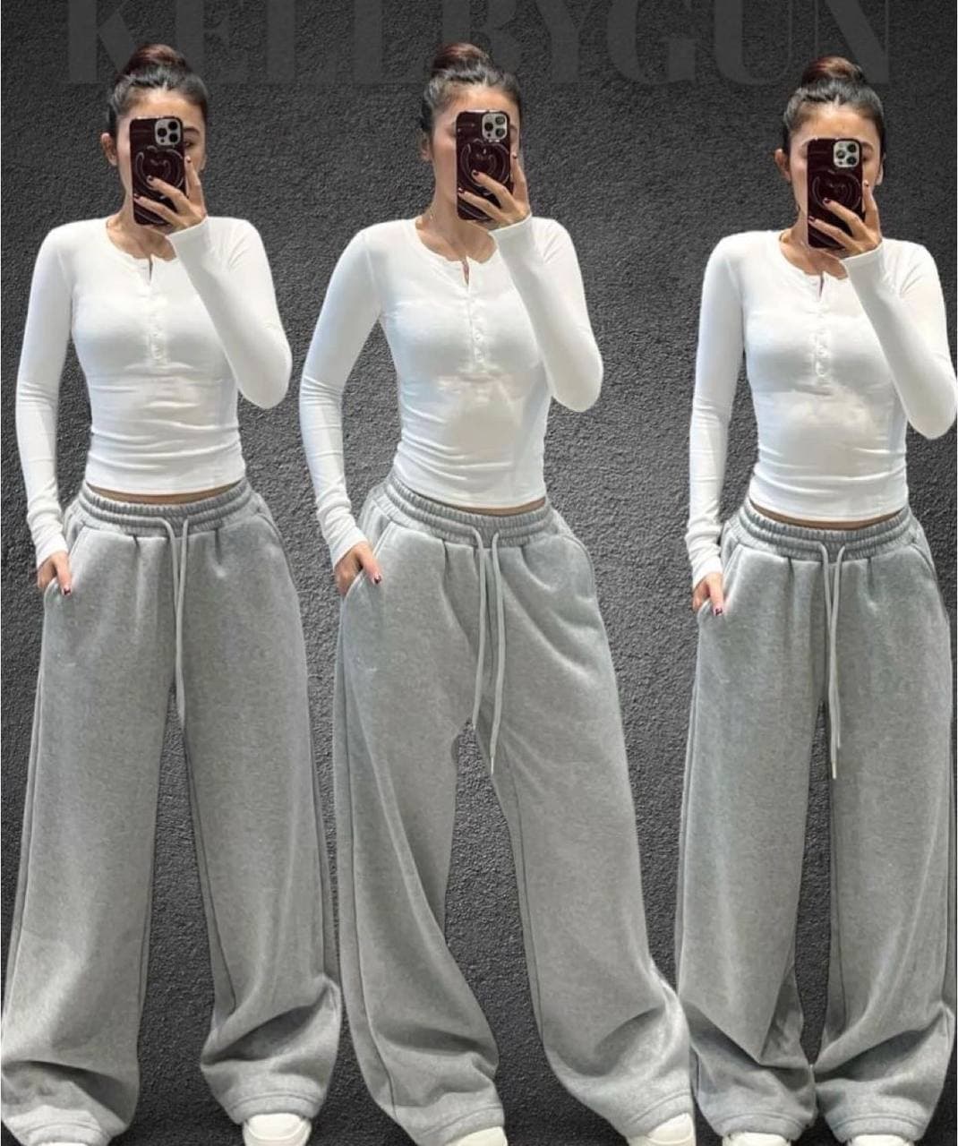 White lounge two piece outfit
